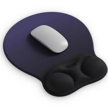Imagem de Mouse pad ergonômico com suporte para descanso de pulso e almofada de gel para mesa; acessórios bonitos de decoração de computador para mulheres. Tapete de mouse pequeno para laptop para escritório e