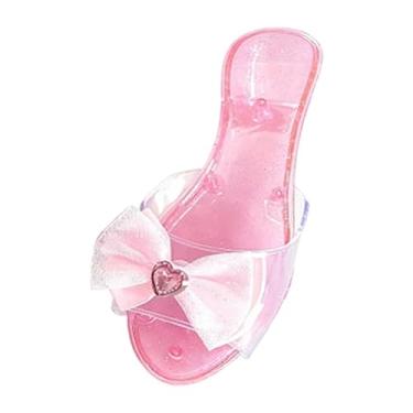 Imagem de Yunhgft Sandálias de Gelatina, Chinelos, Sapatos, Enfeites, Dramatização, Sapatos de Princesa Colecionáveis, Saltos Altos para Lembrancinhas de Festa de Anive, Rosa