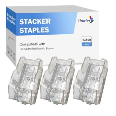 Imagem de 13500 peças de grampos para grampeador elétrico resistente, encadernação automática de grampeador plano, capacidade de 70 folhas de papel (27 x 53 mm, apenas grampos)