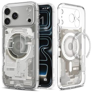 Imagem de Capa Spigen para iPhone 17 Pro Max, Ultra Híbrida [MagFit] Projetada para Apple iPhone 17 Pro Max - Zero One Titânio Natural