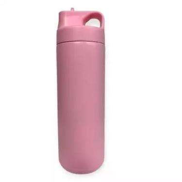 Imagem de Garrafa Térmica Aço Inox 500ML Com Parede Dupla e Canudo Fitness Esportes (ROSA)