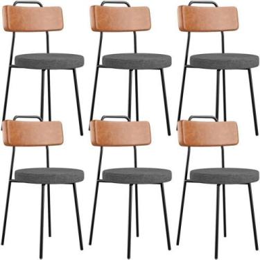 Imagem de Kit 06 Cadeiras Estofada Sala De Jantar Barcelona L02 material sintéti