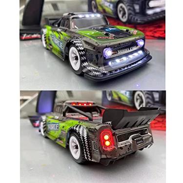 Imagem de 1/28 RC Drift Car,with LED Car Lamp/130 Brushed Motor/Alloy Chassis/2.4GHz Control/4WD System/30KM/H High Speed,RC Sport Racing Car for Adults and Boys Gifts () (3 Batteries)