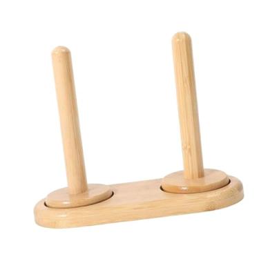 Imagem de IEUDNS Suporte para fios, enrolador de fios portátil, giratório, destacável, acessórios de costura para crochê, suporte para lã, organizador de tricô, 2 Eixos