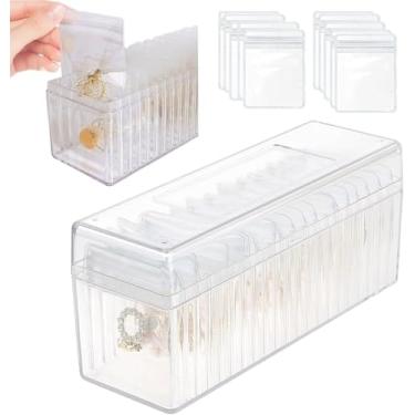 Imagem de Organizador De Caixa De Joias De Acrílico Com 20 Sacos De Joias Anti Manchas Portáteis, Organizadores De Joias De Viagem E Armazenamento, Suporte Organizador De Joias Tra, Clear Bag-20pcs
