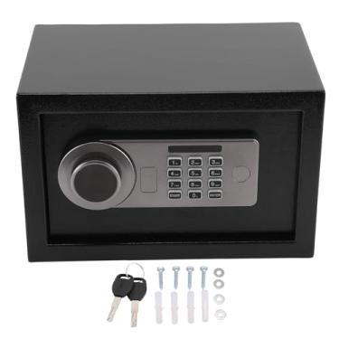 Imagem de Hyuduo Cofre Doméstico, Pequeno Cofre Eletrônico Com Senha e Chave para Certificados de Joias Em Dinheiro, Cofre à Prova de Roubo Com Botões de Silicone, Design Compacto e Portátil