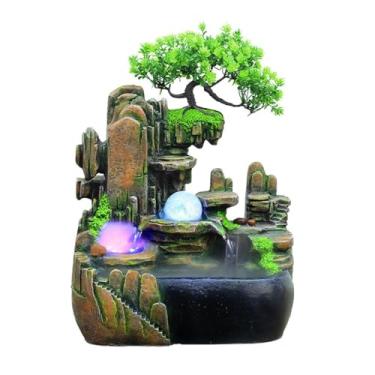 Imagem de XFNVXC Fonte decorativa interna de mesa Bonsai criativo pequeno Rockery Desktop Circulante Água Umidificador Decorativo Ornamentos Decorativos Fonte Rockery Casa
