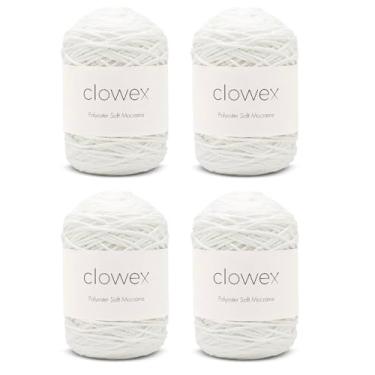 Imagem de Clowex Cordão de macramê macio de poliéster 2,5-3 mm, 4 novelos x 190 jardas x 1/9 inc corda de poliéster turco, fio de macramê trançado para artesanato DIY, gancho de plantas, pendurar na parede