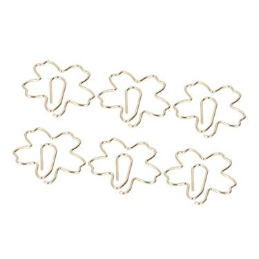 Imagem de ZJchao Clipes de Papel de Flores, Clipes de Pasta Bonitos 100pcs de Papel Em Forma de Flor de Bonitos Com Galvanoplastia de Divertidos Especiais para Crianças Material de Escritório Escolar