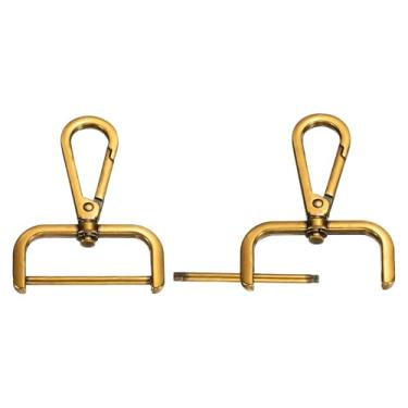 Imagem de PATIKIL Ganchos de fecho giratório de 3,8 cm, 2 peças de ganchos de pressão destacáveis, fechos de garra de lagosta giratórios, com barra de parafuso para bolsa, cordão de bolsa, ferragens de