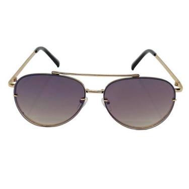 Imagem de Óculos de sol aviador Canadá - Armação dourada e lente degradê grafite
