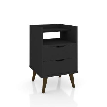 Imagem de Mesa De Cabeceira Decor Com Duas Gavetas Um Nicho E Pés Palitos - ViaN