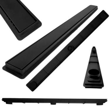 Imagem de Ralo Raso Ideal para Laje e Apartamento Oculto Preto Fosco 70cm col Pr