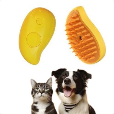 Imagem de Escova Pet Elétrica a Vapor 3 em 1 Recarregável USB Para Cães e Gatos – Tira Pelo, Massageia e Limpa a Pelagem