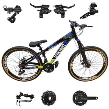 Imagem de Bicicleta Vikingx 24v Aro 26 Tuff 25 Aluminio Shimano Mtb Freeride Sus