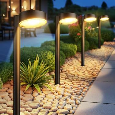 Imagem de Solar Pathway Lights Ahaorigin, pacote com 4 LED impermeável, 12h