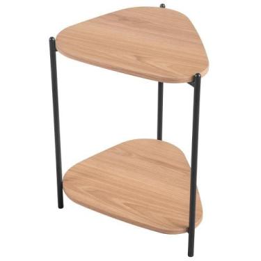 Imagem de Mesa Lateral Para Sala De Estar Pés Metálicos Adek A03 Hanover Preto -