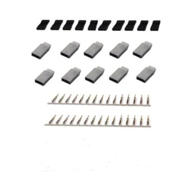 Imagem de Kit De Conectores Para Receptor Servo Jr Futaba 5 10 Pares Macho Fêmea