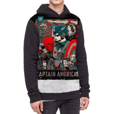Imagem de Moletom Com Capuz Capitão América Ref:416 - smoke, Preto, GG