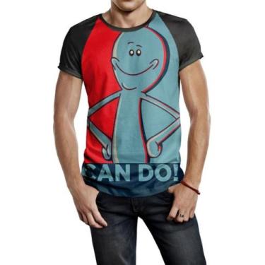 Imagem de Camiseta Raglan Masculina Rick And Morty Meeseeks Ref:675 - smoke, Pre