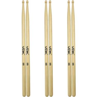 Imagem de Kit Pares de Baquetas Ponta de Madeira Maple Voik 5B, 3