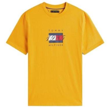 Imagem de Camiseta Tommy Hilfiger Linear Flag Graphic Tee Branco-Masculino