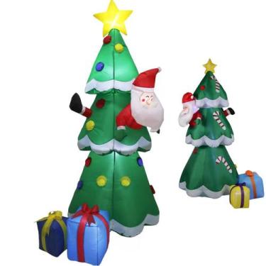 Imagem de Avore de Natal Inflavel Papai Noel Natalino Enfeite Loja Casa Comercio