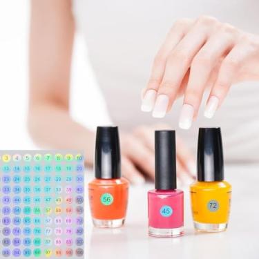 Imagem de 10 folhas de números a laser à prova d'água 1 a 100 adesivos de marcação de números redondos autoadesivos adesivos de marcação para esmalte de unhas de beleza, armazenamento de números, identificação