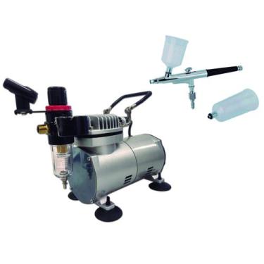 Imagem de Kit Aerografia ONETOOLS - Compressor Ar Direto Aerografia + Aerógrafo 