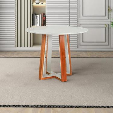 Imagem de Mesa Sala de Jantar 4 Lugares Redonda Madeira Maciça Áustria Espresso 