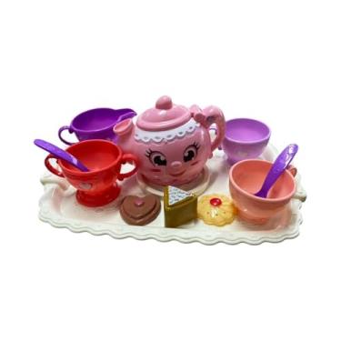 Imagem de Kits de Cozinha de Brinquedo para Crianças Conjunto de Chá Infantil Rosa com Acessórios Completos, Brinquedo para Crianças