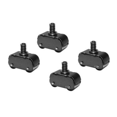 Imagem de Pés Rodízio Extra Forte para Geladeira e Fogão Kit Com 04 Un Preto - Q