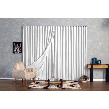 Imagem de Cortina Microfibra Com Linho 2,80x2,50 Para Trilho Duplo branco