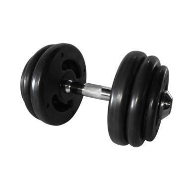 Imagem de Dumbbell Injetado Com Pegada Cromada Academia Fitness 16kg
