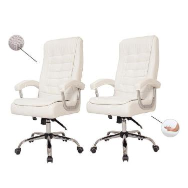 Imagem de Kit 2 Cadeiras De Escritório Big Molas Ensacadas Branca
