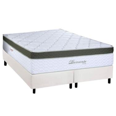 Imagem de Conjunto Box King: Colchão Molas Paropas Ensacadas Diamante Extra White + Base Crc Corano White (193x203)
