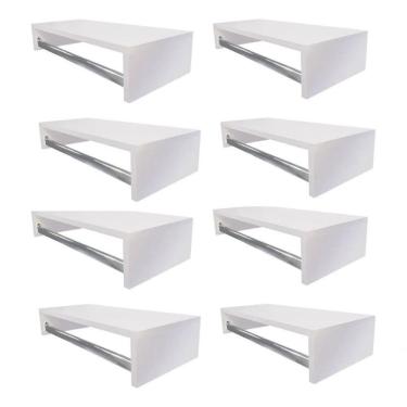 Imagem de Kit 8 Cabideiros De Parede Branco