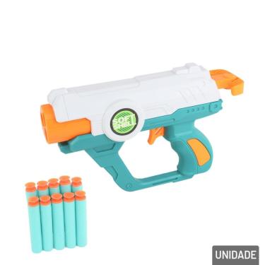 Imagem de Pistola Lança Dardos 20cm 11 Pçs Tiro Triplo - Tudo em Caixa