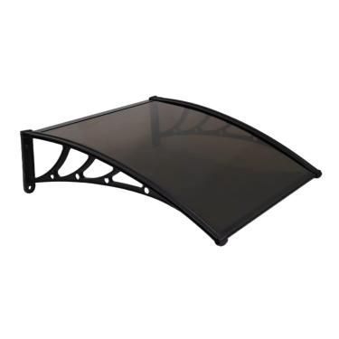 Imagem de Toldo Para area externa Toldo Modular Policarbonato Completo 1,00x0,60m Porta Janela Encaixe(Preto c/Branco)