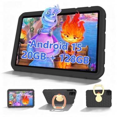 Imagem de ITDULCET Tablet infantil, tablet Android 15 de 10 polegadas para crianças, 20 GB de RAM 128 GB ROM Octa-Core 6000 mAh com capa à prova de choque, Bluetooth, WiFi, controle parental, câmera dupla, GPS