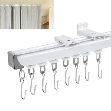 Imagem de Conjunto de trilhos de cortina de teto de 1,8 m a 4 metros – montado no teto ou na parede, para privacidade e divisória de quarto, aplicável a sala de estar, quarto, chuveiro, trailer, garagem e faça