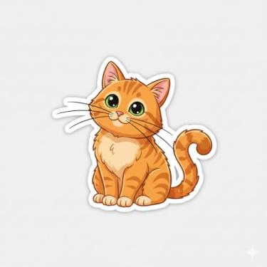 Imagem de Adesivo Decorativo para Carro e Moto, Modelo Gatinho (Adesivo25)