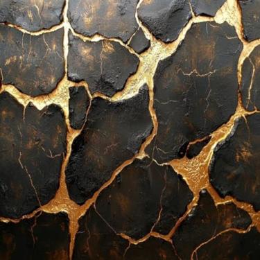 Imagem de Quadro Decorativo Estilo Industrial com Textura Envelhecida e Rachado para Interiores 40x40cm