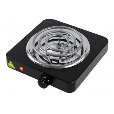 Imagem de Fogareiro Elétrico Portátil 1 Boca 1000W 127V – Fogão Cooktop de Mesa para Camping, Viagem e Uso Doméstico (Preto)
