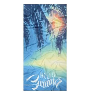 Imagem de Toalha de Praia 70x140cm Estampas Variadas – Secagem Rápida, Leve e Compacta, 100% Poliéster, Acabamento Premium (Palmeiras)