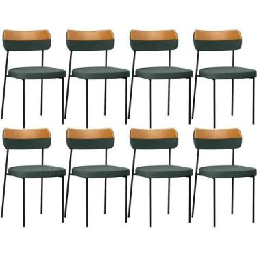 Imagem de Kit 08 Cadeira Decorativa Estofada Para Sala De Jantar Melina L02 Linh