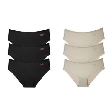 Imagem de Kit 6 Calcinhas Caleçon Corte a Laser DelRio 502722, Multicor, M