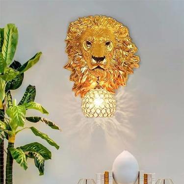 Imagem de Luminária de parede Leão de Arte Contemporânea Personalizada e Criativa para Sala de Estar, Quarto, Escritório, Casa de Campo, Quarto Infantil, Corredor de Hotel, Luz LED (Estilo 15)