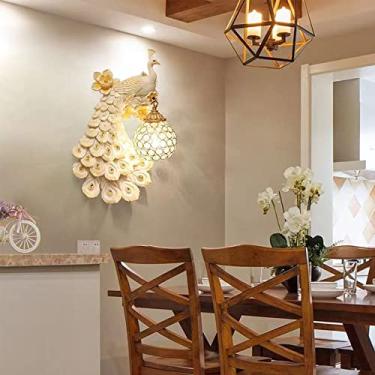 Imagem de Luminária de parede Pavão Criativa Europeia, Arte Contemporânea, Sala de Estar, Quarto, Escritório, Quarto Infantil, Hotel, Villa, Corredor, Luz Decorativa LED (BC Esquerda)