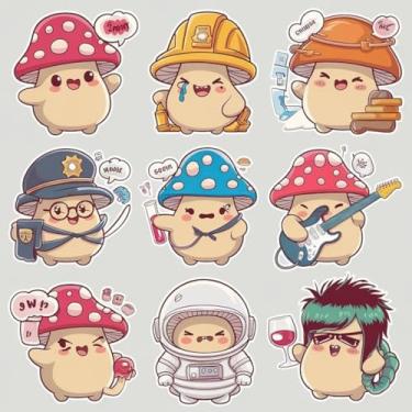 Imagem de Adesivo Infantil Kawaii Decorativo para Quarto e Cadernos com Animais e Emojis 40x40cm